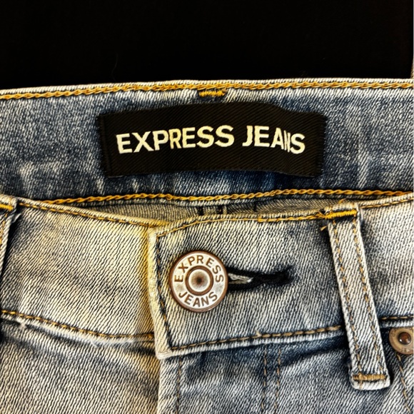 Express Light Blue Denim Distressed Jeans - Picture 3 of 8